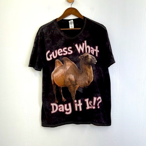 Gildan - Black Tie Dye Guess What Day It Is ? Camel Graphic T Shirt Size XL - Picture 6 of 11